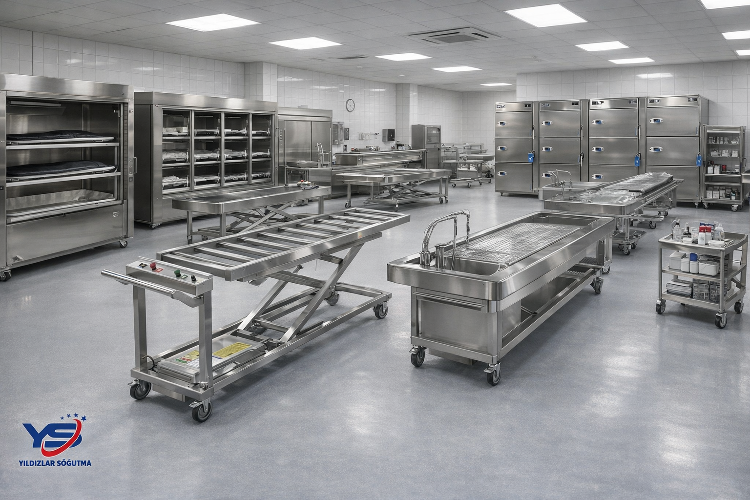 Tek/çift/üç katlı morglar, yandan–baştan yüklemeli sistemler, gasil ve teneşir masaları. Yıldız Soğutma ile profesyonel kalite, hijyen ve güvenilir üretim. Adli tıp ve hastaneler için morg çözümleri: modüler tasarım, kolay temizlik, güvenli kullanım. Gasil masası ve teneşir masası üretimi Yıldız Soğutma’da. Morg dolabı ve morg odası ekipmanlarında ikna eden kalite: tek/çift/üç katlı seçenekler, ergonomik yükleme, dayanıklı paslanmaz yapı. Teklif alın!
