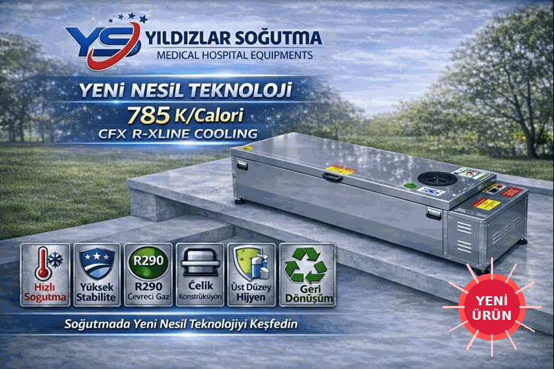 Klimalı tabut ve cenaze soğutma sistemlerinde kurumsal çözüm. 785 CFX modeli ile güvenli muhafaza, yüksek performans ve modern morg teknolojisi.
